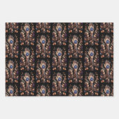 Feuille De Papier Cadeau Tatouage Main Noir Et Or (Devant 2)