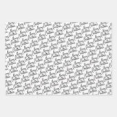 Feuille De Papier Cadeau Taupe Beige Noir Rouge Traditionnel (Devant)