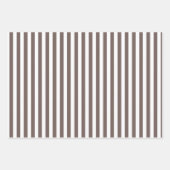 Feuille De Papier Cadeau Taupe foncé & Rayures blanches (Devant 2)