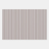 Feuille De Papier Cadeau Taupe foncé & Rayures blanches (Devant)