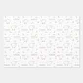 Feuille De Papier Cadeau Taupe Mouton Aïd Moubarak (Devant 2)