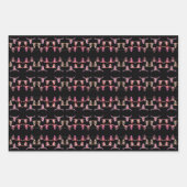 Feuille De Papier Cadeau Taureau Pink Brown Ouest Noir Rustique (Devant 2)