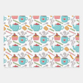 Feuille De Papier Cadeau Tea Time and Sweets Wrapper Paper Set (Devant)