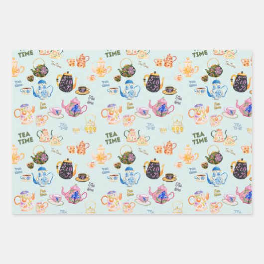 Feuille De Papier Cadeau tea time pattern (Devant 2)