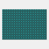 Feuille De Papier Cadeau Teal Black Buffalo Heart Plaid (Devant 3)