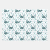 Feuille De Papier Cadeau Teal Blue Butterflies Birthday (Devant 3)