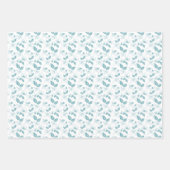 Feuille De Papier Cadeau Teal Blue Butterflies Birthday (Devant 2)