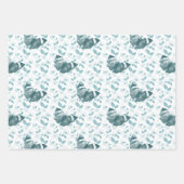 Feuille De Papier Cadeau Teal Blue Butterflies Birthday (Devant)