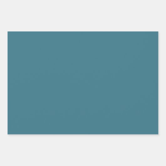 Feuille De Papier Cadeau Teal Blue Solid (Devant 3)