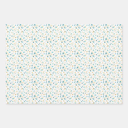 Feuille De Papier Cadeau Teal Faux Gold Pattern (Devant 3)