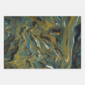 Feuille De Papier Cadeau Teal, or, White and Black Oils (Devant)