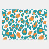 Feuille De Papier Cadeau Teal, Orange & White Football Patterns (Devant 3)