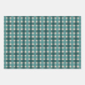 Feuille De Papier Cadeau Teal Red Retro Gifts Plaid Pattern Christmas (Devant 3)