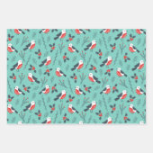 Feuille De Papier Cadeau Teal Winter Christmas Theme Patterned Gift (Devant)