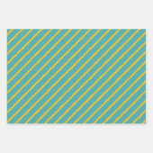 Feuille De Papier Cadeau Teal With Yellow Messy Stripes & Messy Polka Dots (Devant 2)