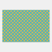Feuille De Papier Cadeau Teal With Yellow Messy Stripes & Messy Polka Dots (Devant)