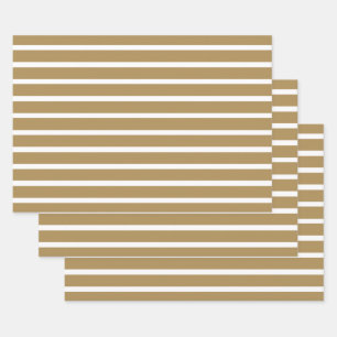 Feuille De Papier Cadeau Teck rayures neutres