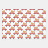 Feuille De Papier Cadeau Teddy Ours rose et fille Brown (Devant 2)