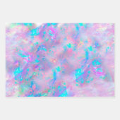 Feuille De Papier Cadeau teintes bleu pourpre pierres opales (Devant 3)