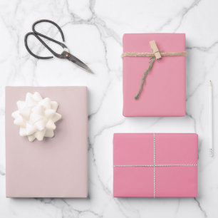 Feuille De Papier Cadeau Teintes de 3 tons Rose Vanille Mauvelous Poussière