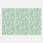 Feuille De Papier Cadeau Teintes gaufrées de vert menthe (Devant 3)
