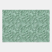 Feuille De Papier Cadeau Teintes gaufrées de vert menthe (Devant)