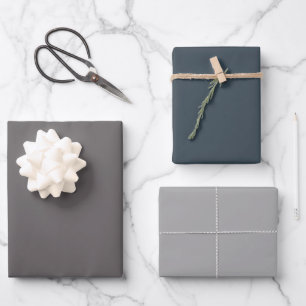 Feuille De Papier Cadeau Teintes Gris Charbon Clair 3 Tons