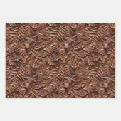 Feuille De Papier Cadeau Teintes marron en relief (Devant)