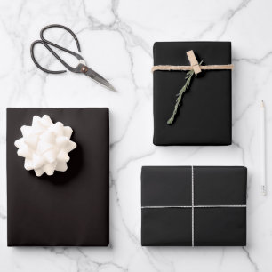 Feuille De Papier Cadeau Teintes Noires Asphalte Ordinaires 3 Tons
