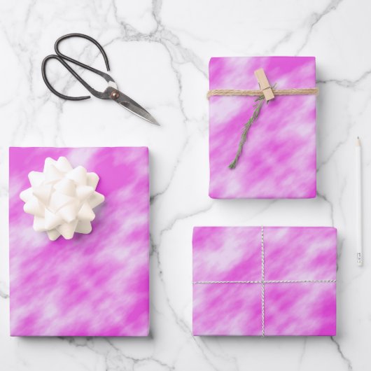 Feuille De Papier Cadeau Teinture à cravate abstraite moderne rose girly (Recto)