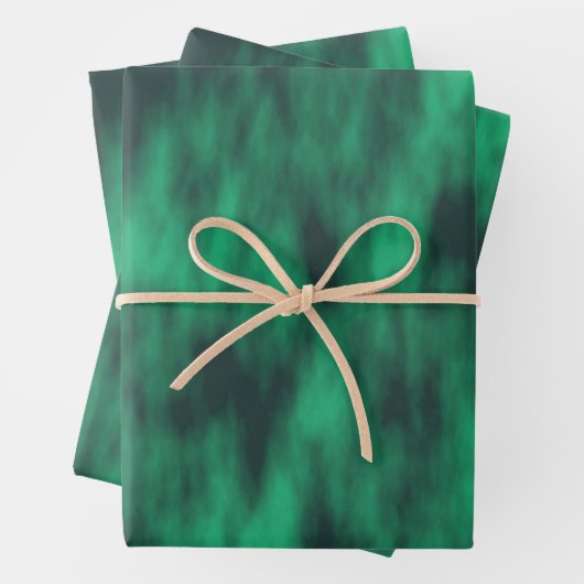 Feuille De Papier Cadeau Teinture abstraite à cravate verte (En situation)