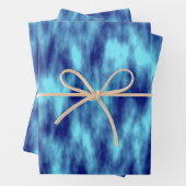 Feuille De Papier Cadeau Teinture de cravate bleu turquoise moderne (En situation)