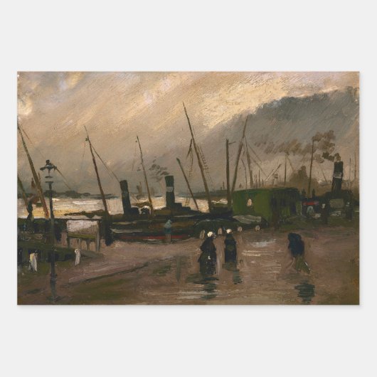 Feuille De Papier Cadeau Tempête portuaire des pêcheurs d'Amsterdam par Vin (Devant 3)