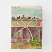 Feuille De Papier Cadeau Temple bouddhiste Phan Thiet Vietnam Aquarelle (En situation)
