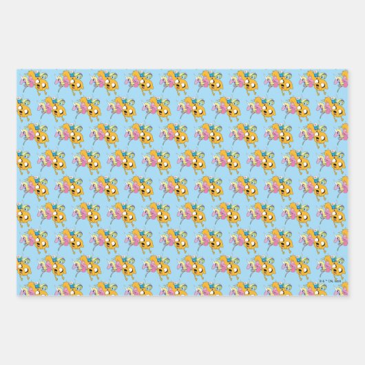 Feuille De Papier Cadeau Temps d'aventure | Lady, Bubblegum, Finn & Jake (Devant 2)