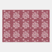 Feuille De Papier Cadeau Temps le plus merveilleux Flocon de neige Woodland (Devant)