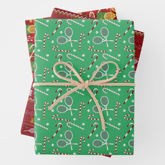 Feuille De Papier Cadeau Tennis Thématique Noël Noël Noël (En situation)