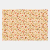 Feuille De Papier Cadeau Terracotta Mustard Jaune Floral (Devant 3)