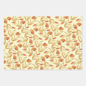 Feuille De Papier Cadeau Terracotta Mustard Jaune Floral (Devant 2)