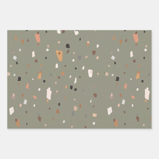 Feuille De Papier Cadeau Terrazzo texture de pierre  (Devant 2)