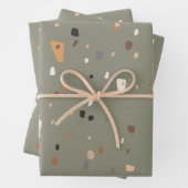 Feuille De Papier Cadeau Terrazzo texture de pierre  (En situation)