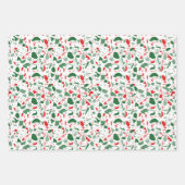 Feuille De Papier Cadeau Terrazzo vert et rouge Motif Noël (Devant)