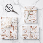 Feuille De Papier Cadeau Terre cuite Fleurs blanches et ivoire Boho Botaniq<br><div class="desc">Fleurs blanches et ivoire en terre cuite élégant papier d'emballage botanique</div>