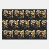 Feuille De Papier Cadeau Tête d'attaque du léopard (Devant 2)