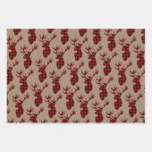 Feuille De Papier Cadeau Tête de bâton rouge noir rustique Kraft (Devant 2)