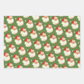 Feuille De Papier Cadeau Tête du Père Noël rétro (Devant 3)