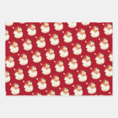 Feuille De Papier Cadeau Tête du Père Noël rétro (Devant)