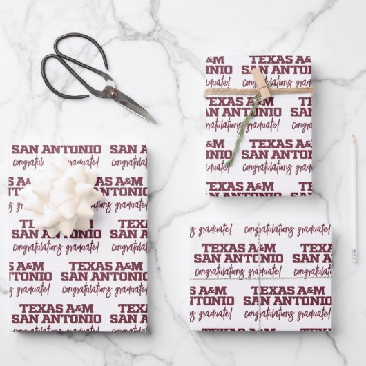 Feuille De Papier Cadeau Texas A&M San Antonio (Recto)