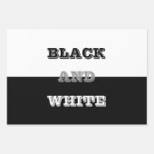 Feuille De Papier Cadeau Texte Blanc Gris Noir Et Couleurs Solides (Devant 3)