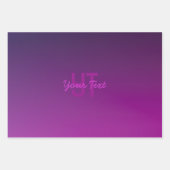 Feuille De Papier Cadeau Texte Monogrammé Moderne Éditable & Ombre Violet (Devant)